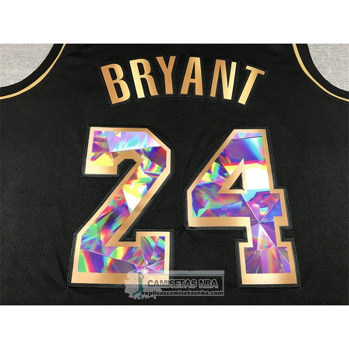 Camiseta Golden Edition Los Angeles Lakers Kobe Bryant NO 24 2021-22 Negro